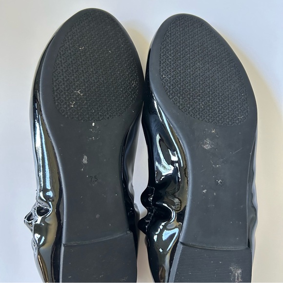 Tory Burch Twiggie Black Patent Leather Slip On Ballet Flats, Size 7.5 - Picture 10 of 11